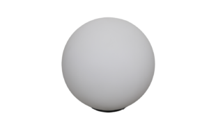 Astera AX5 Diffuser Dome 25 cm – PMMA-Dekokugel auf AX5 TriplePAR aufgesetzt