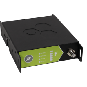 LumenRadio CRMX Luna – Wireless DMX Transceiver mit externer Antenne, Frontansicht