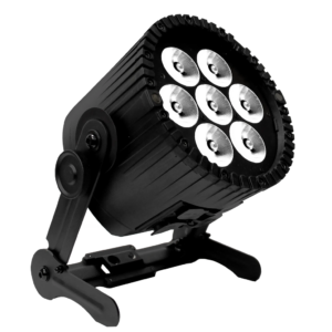 Astera AX9 PowerPAR – kabelloser 105W LED Akku-Scheinwerfer mit RGBMA, Seitenansicht mit Bügel